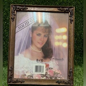 Antique Solid Oak Ornate Brown 8x10 Picture Frame